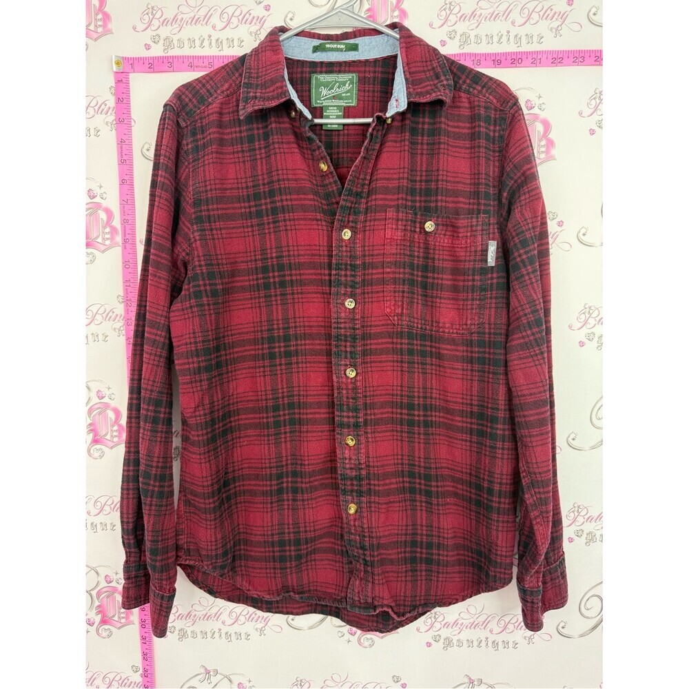 Woolrich long sleeve Red and Black Plaid Flannel Shirt long sleeve